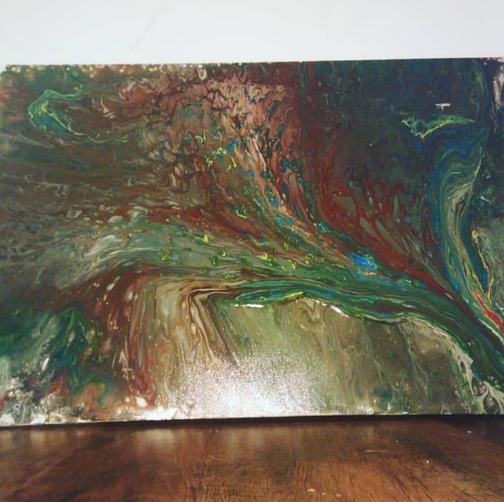 Abstract acrylic painting